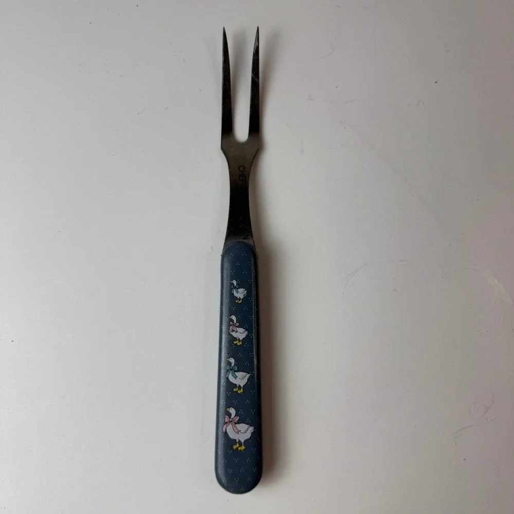 Vintage Chefs Collection Stainless Steel Meat Fork Blue Goose Country Design